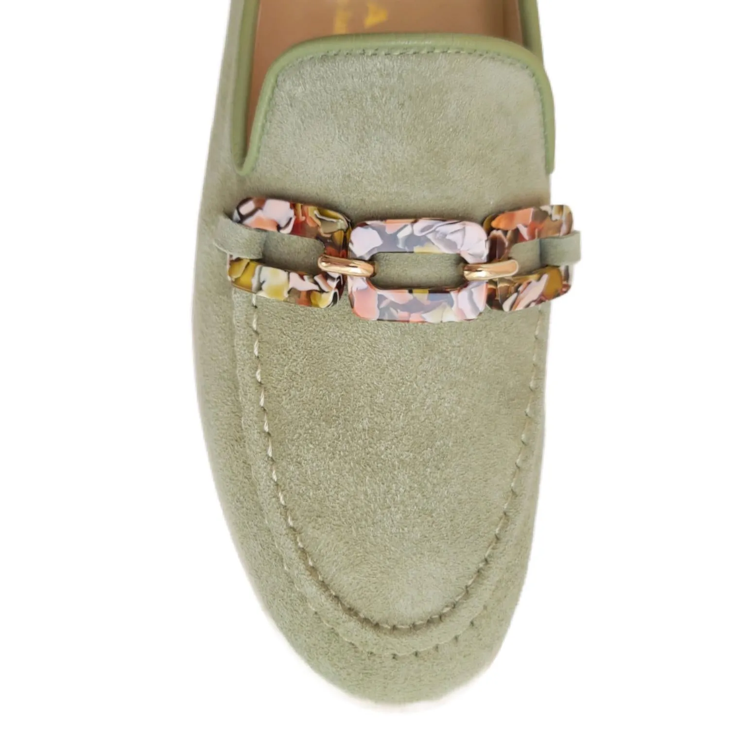Women's Suede Loafer In Seafoam