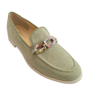 Women's Suede Loafer In Seafoam