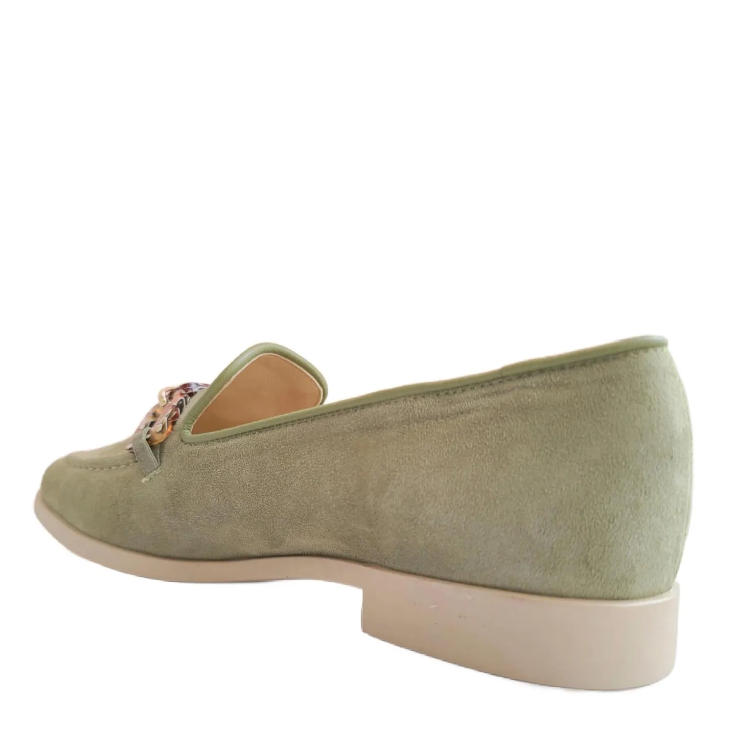Women's Suede Loafer In Seafoam