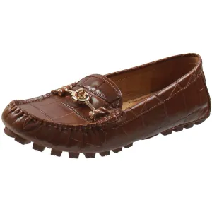 Womens Textured Embellished Moccasins