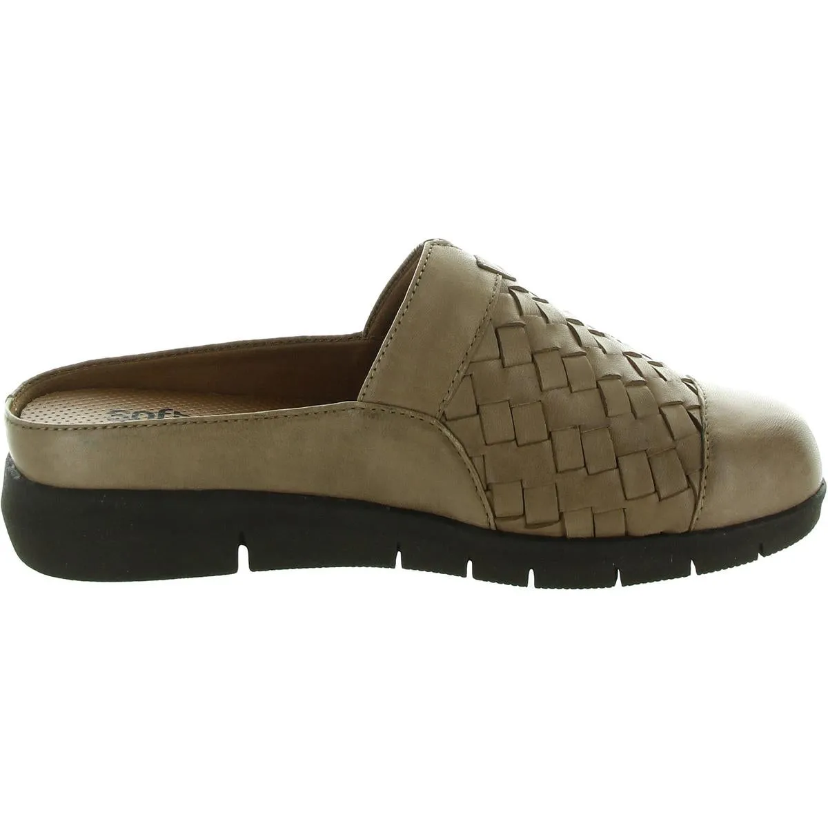 Womens Textured Leather Mules