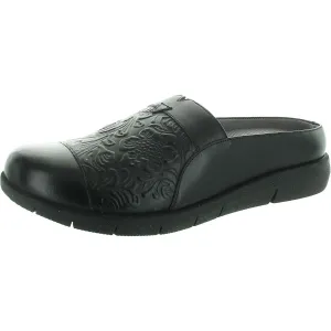 Womens Textured Leather Mules