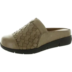 Womens Textured Leather Mules