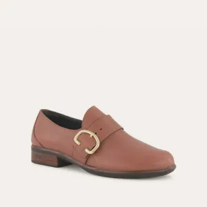 Women's Viscol Buckle Loafers - Medium In Caramel Leather