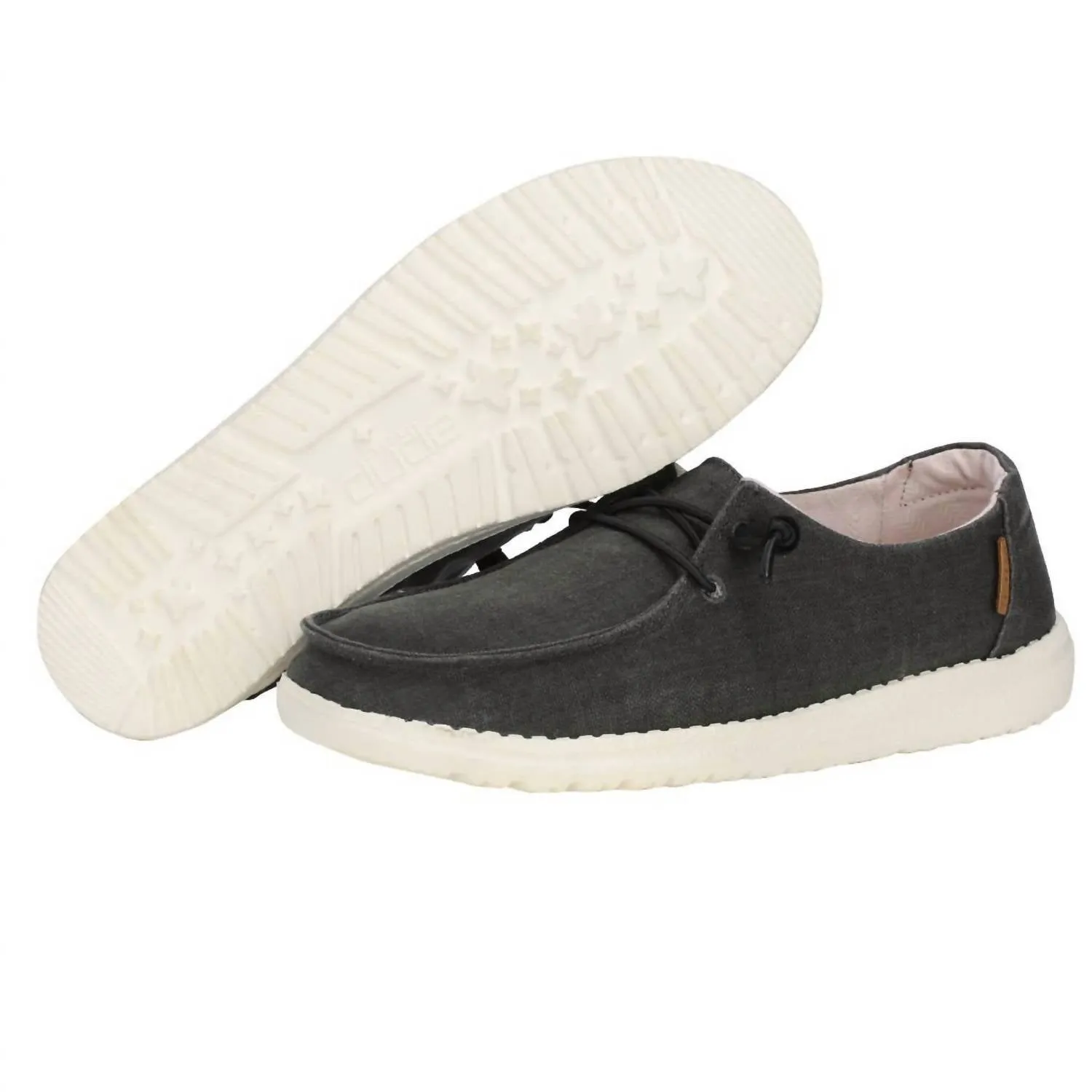 Women's Wendy Chambray Slip On Shoes In Off Black