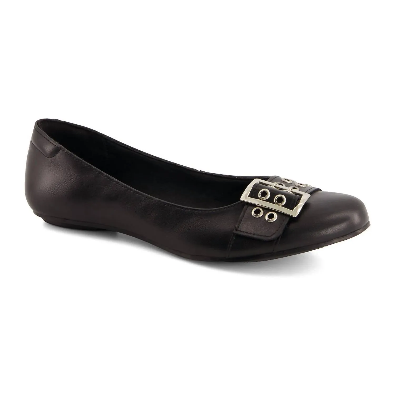 Women's Wide Buckle Ballerinas In Black