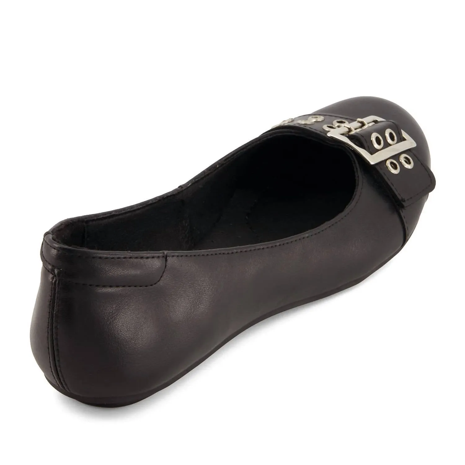 Women's Wide Buckle Ballerinas In Black