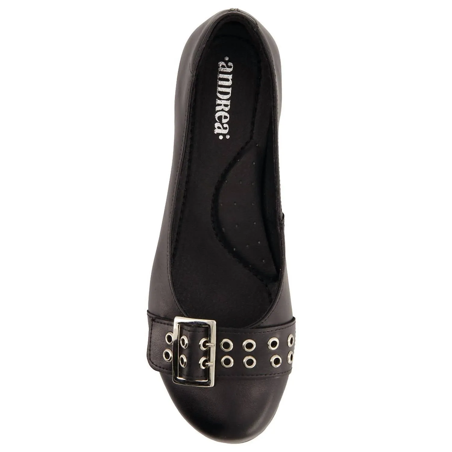 Women's Wide Buckle Ballerinas In Black