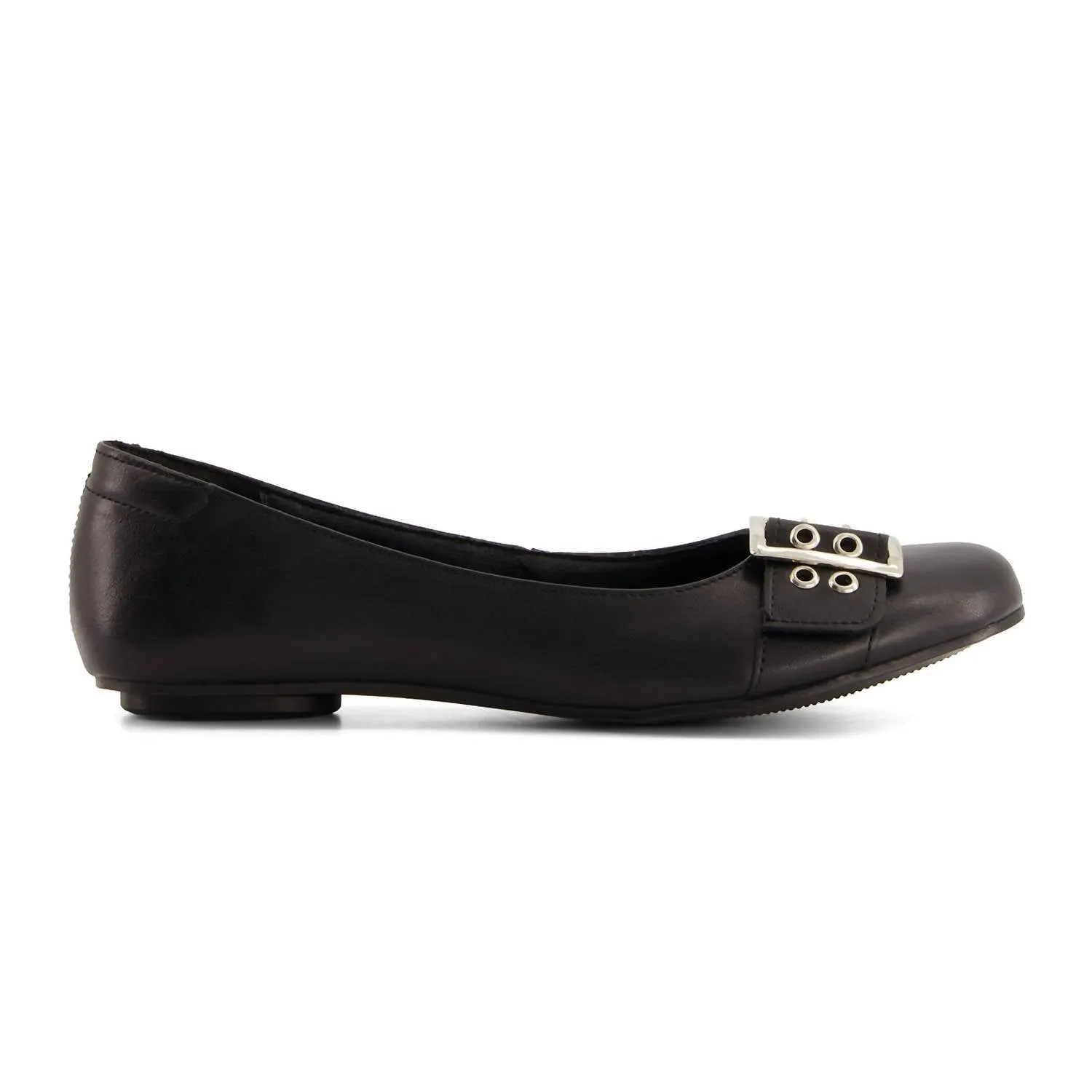 Women's Wide Buckle Ballerinas In Black