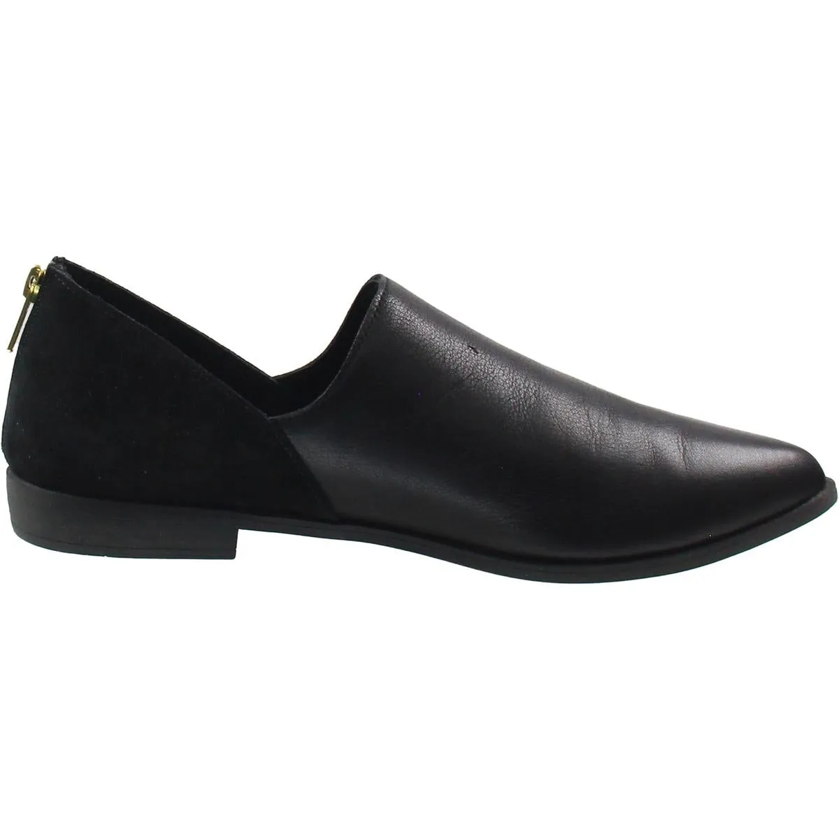 Womens Zipper Leather Loafers