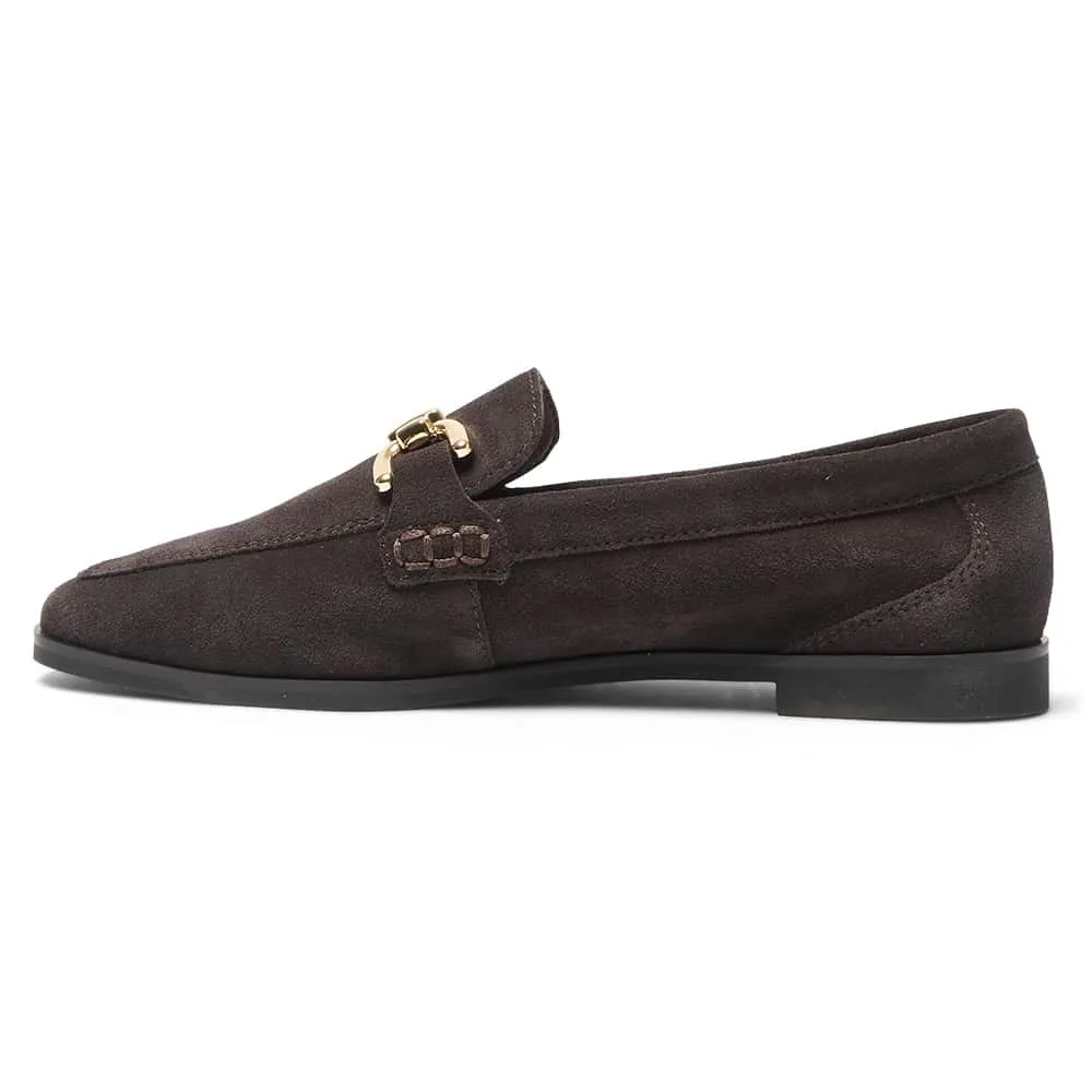 Zanna Loafer in Chocolate Suede Suede