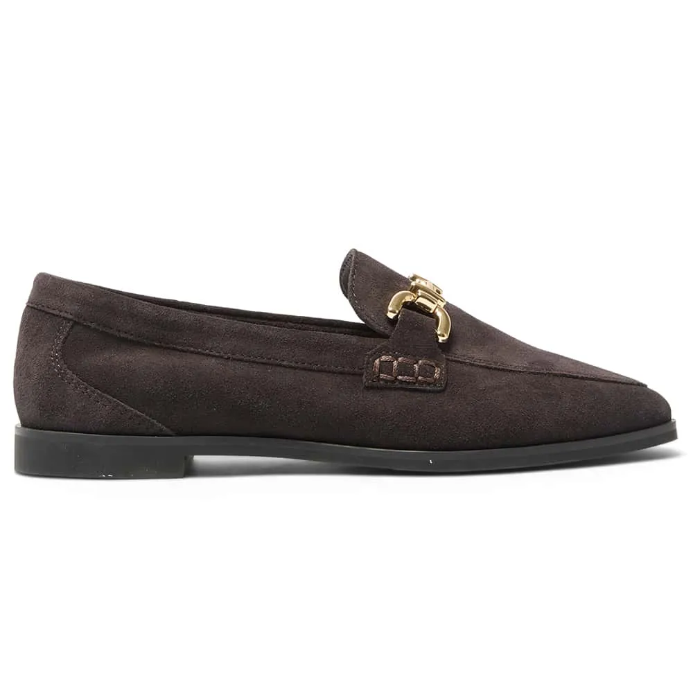 Zanna Loafer in Chocolate Suede Suede