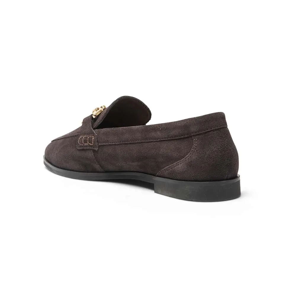 Zanna Loafer in Chocolate Suede Suede